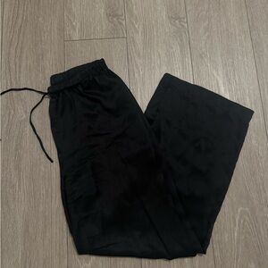 100% Washable Silk Drawstring Wide Leg Pants